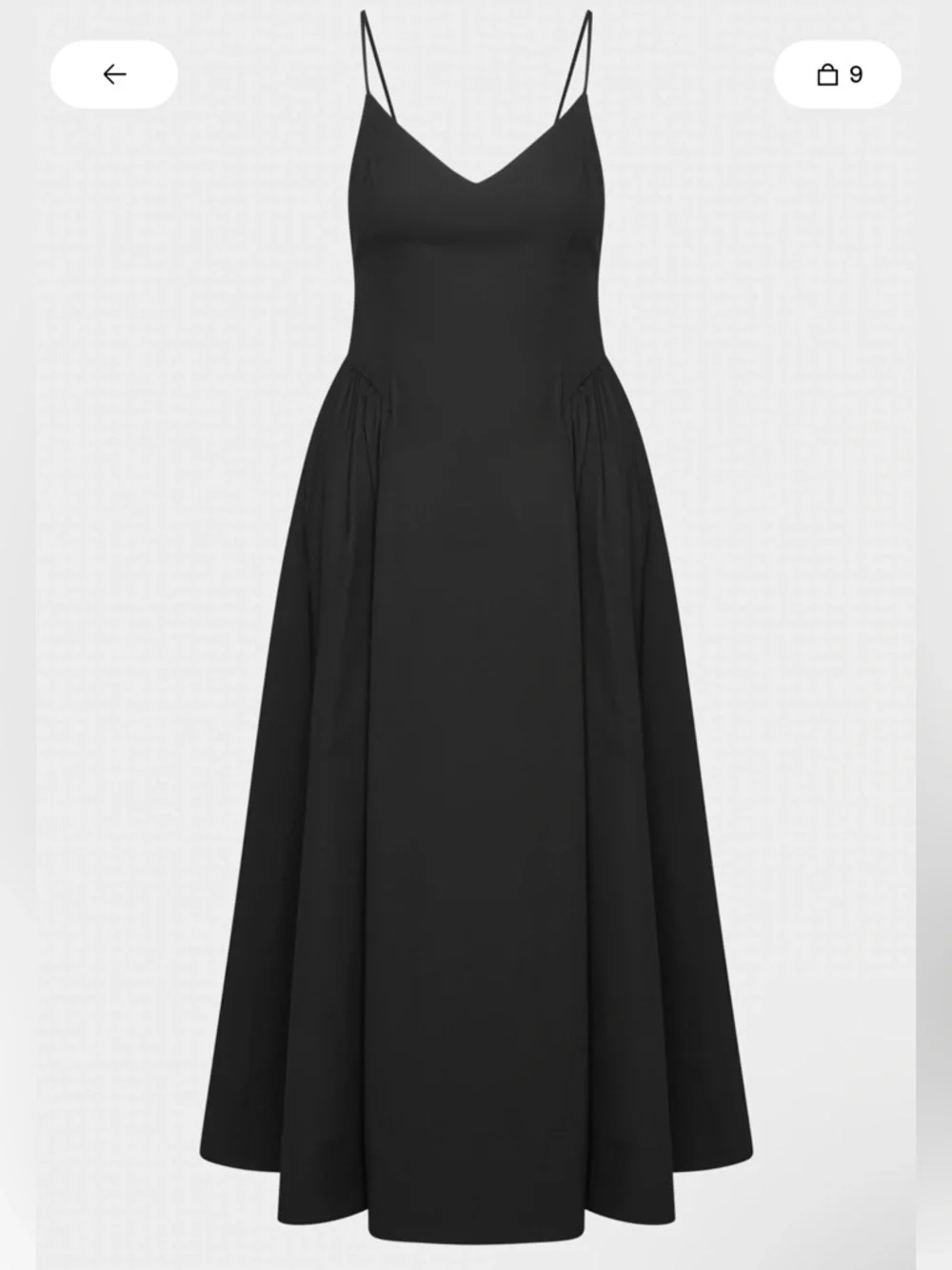 Aritzia Black Spaghetti-Strap Midi Dress - Picture 5 of 9